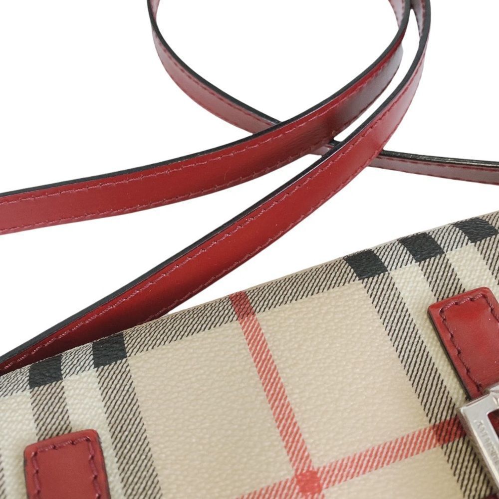 BURBERRY RED, CANVAS LEATHER SHOULDER BAG - Picture 2 of 14